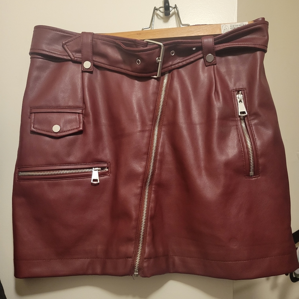 Faux leather skirt